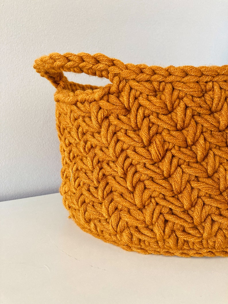 CROCHET BASKET, Crochet Pattern, Chunky Basket, Crochet Storage, Unique Crochet Basket, Crochet for Home image 5