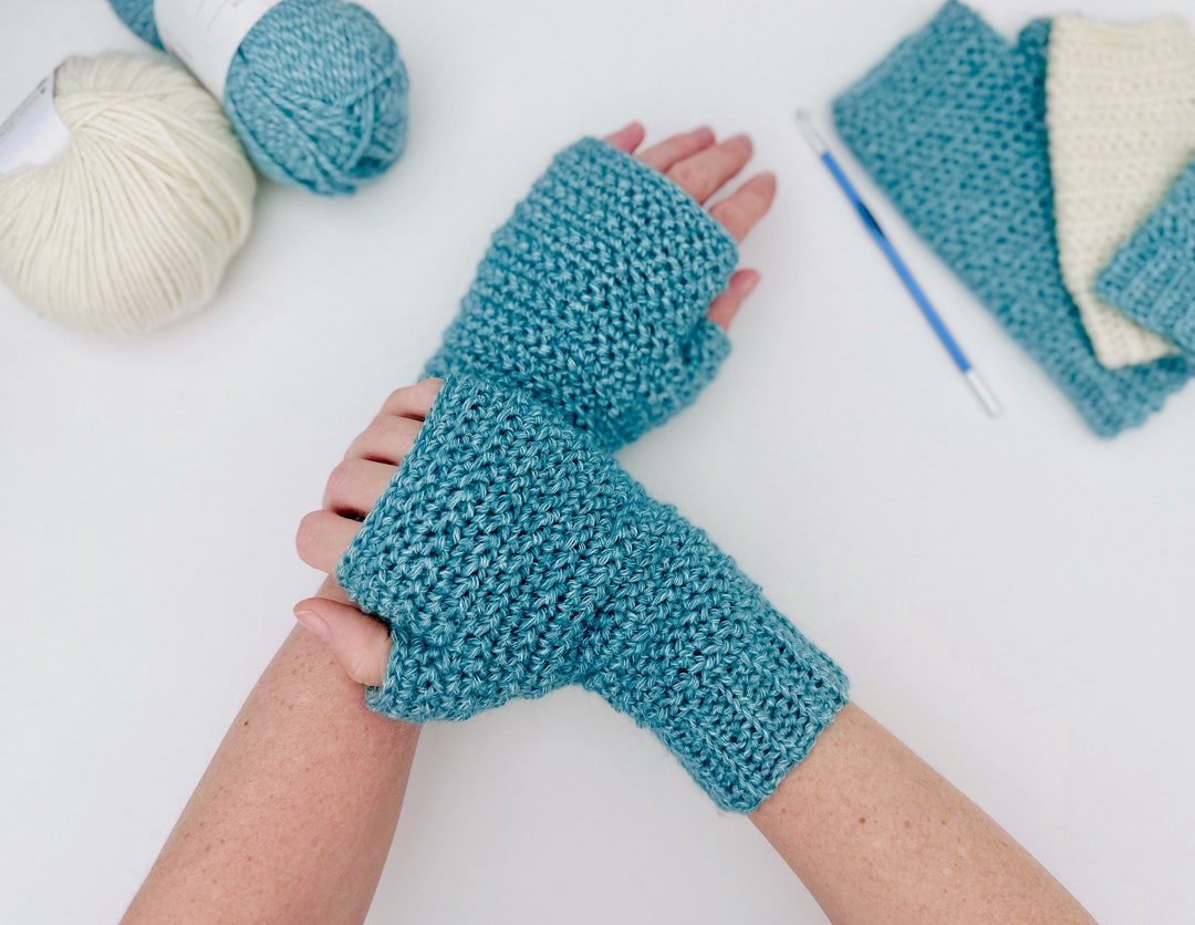 Guanti Rossi Senza Dita All'uncinetto, Guanti Donna, Guanti Inverna... | Su - Foto 9