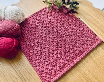 Tunisian Crochet Pattern, Tunisian Crochet Washcloth, Crochet Dish Towel, Crochet Tea Towel, Crochet Kitchen Towel, Easy Crochet Gift