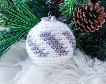 Candy Cane CROCHET BAUBLE, Christmas Crochet, Ornament, Decoration, Holiday, Handmade