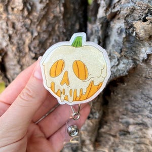 Halloween Glitter Badge Reel, Halloween Badge Holder, Pumpkin Badge Reel, Pumpkin Badge Holder, Fall Badge Reel, Teacher Badge Holder, Nurse