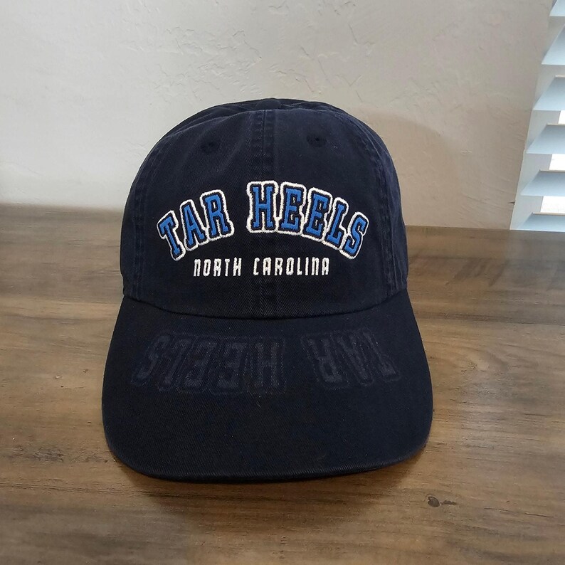 Vintage North Carolina Tar Heels Fitted Hat Cap Size 7 1/8 Blue UNC NCAA Retro afbeelding 2