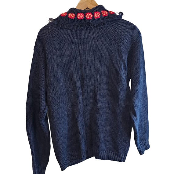 Vintage the Eagle's Eye Cardigan Womens Medium Blue Knit