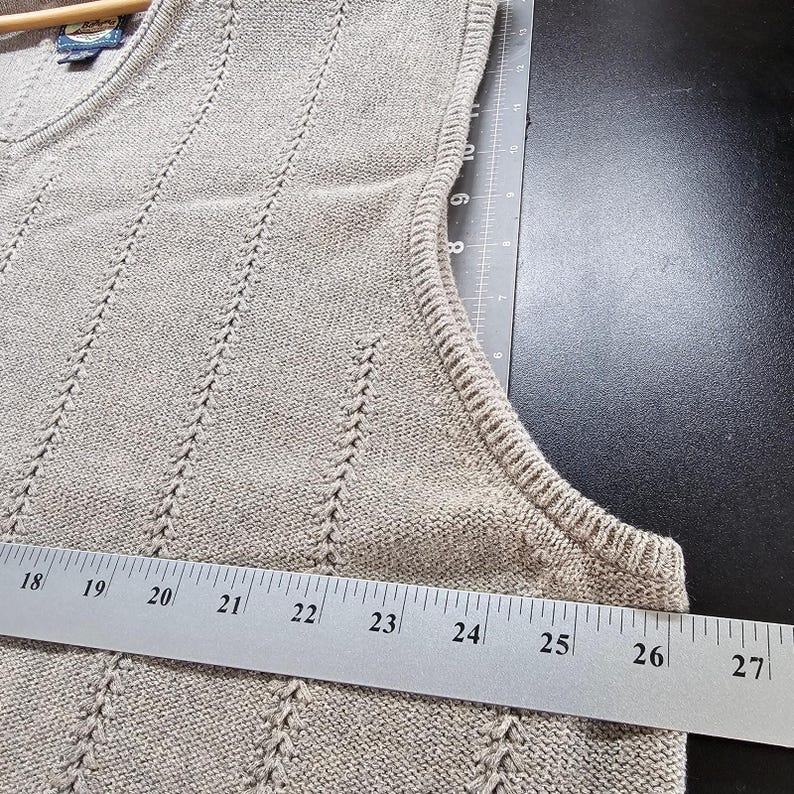 Vintage Tommy Bahama Sweater Vest Mens XXL 90s Knit Tan Preppy Academia Grandpa image 9