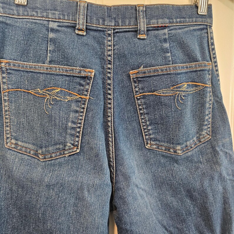 Wrangler Vintage Jeans Women Sz 6 80s Blue Tapered High Rise Western Retro Farm imagem 5
