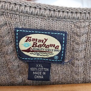 Vintage Tommy Bahama Sweater Vest Mens XXL 90s Knit Tan Preppy Academia Grandpa image 7