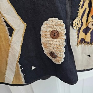 Vintage Allure Blazer Womens Size 1X Black 3D Animal Print 90s Art To Wear Boho image 4
