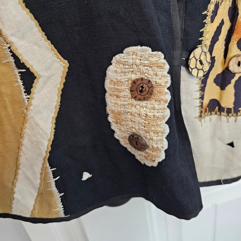 Vintage Allure Blazer Womens Size 1X Black 3D Animal Print 90s Art To Wear Boho image 4