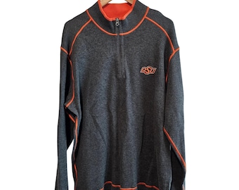 Oklahoma State University Sweater Mens XL Gray OSU Pullover Embroidered Cowboys