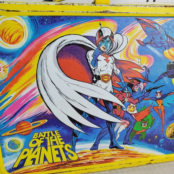 BATTLE OF THE PLANETS 缶ケース☆ Battle of the Planets Cartoon Superheroes Vintage 70s Metal