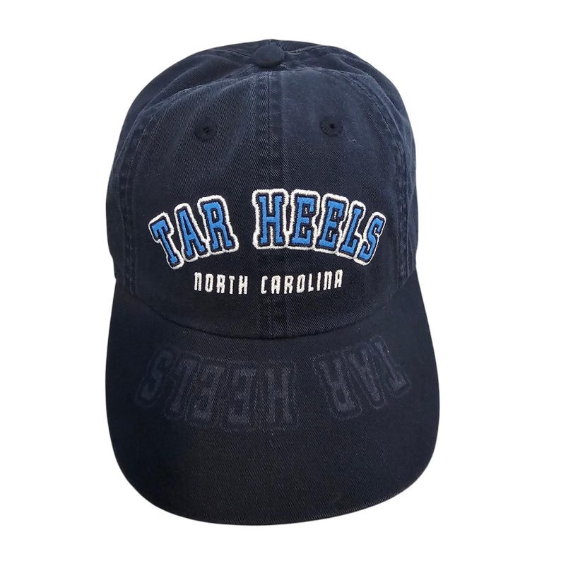 Vintage North Carolina Tar Heels Fitted Hat Cap Size 7 1/8 Blue UNC NCAA Retro afbeelding 1