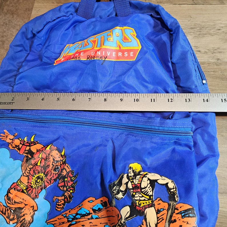 Vintage He-man Masters of the Universe Backpack 1984 Blue Mattel Beast ...
