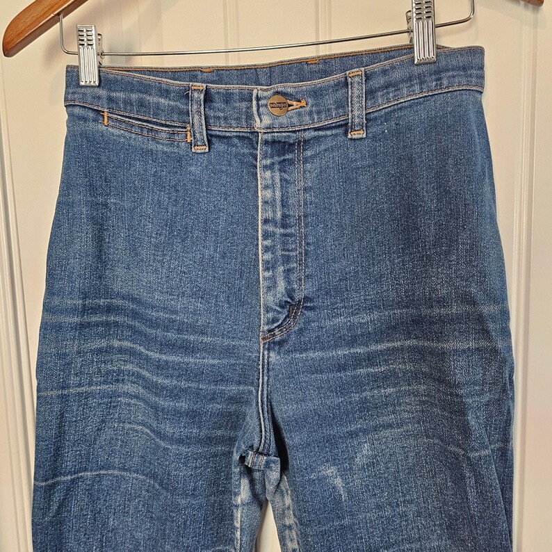 Wrangler Vintage Jeans Women Sz 6 80s Blue Tapered High Rise Western Retro Farm imagem 3