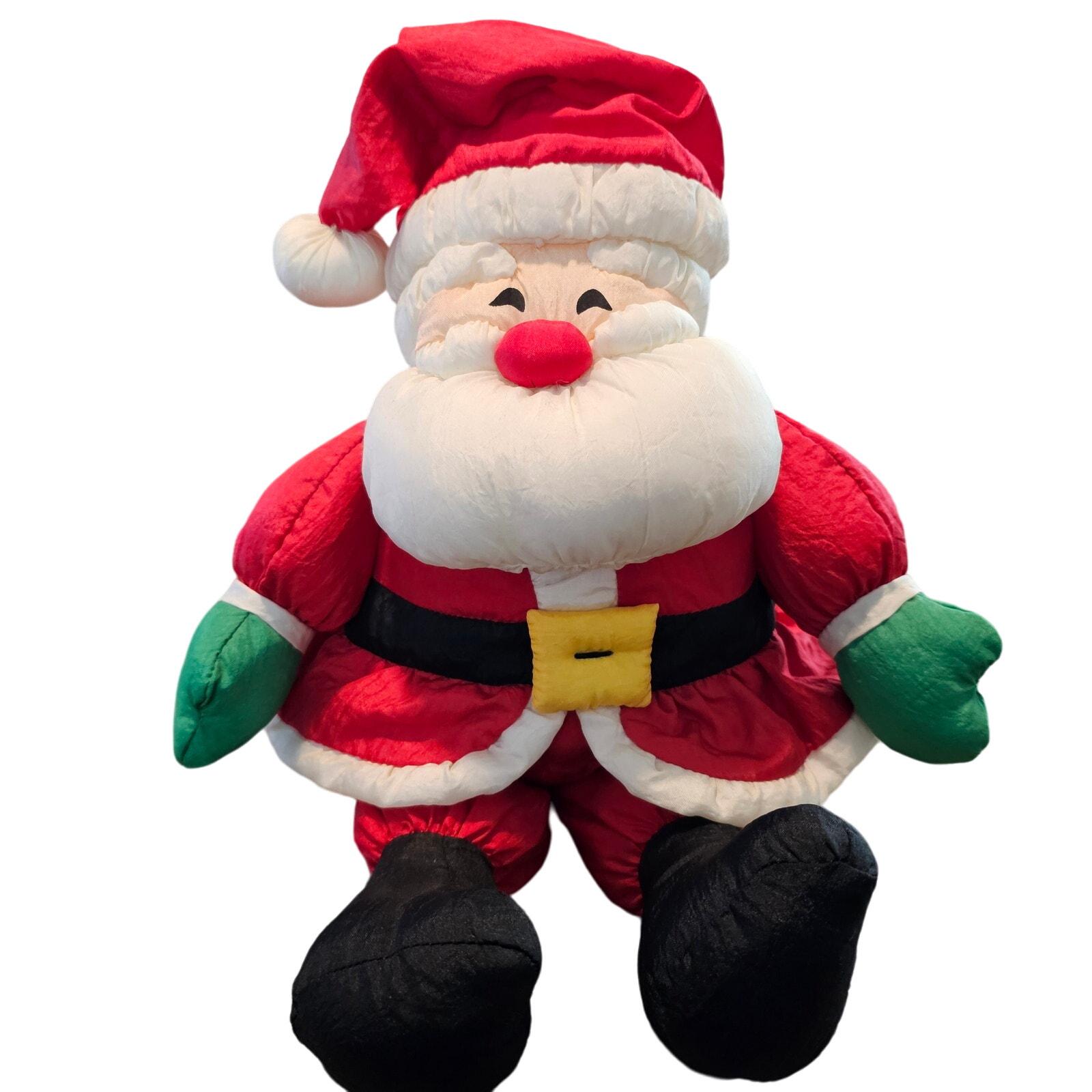 Hallmark Vintage Santa Claus Plush 90s Nylon Puffy 14" Holiday Christmas Toy