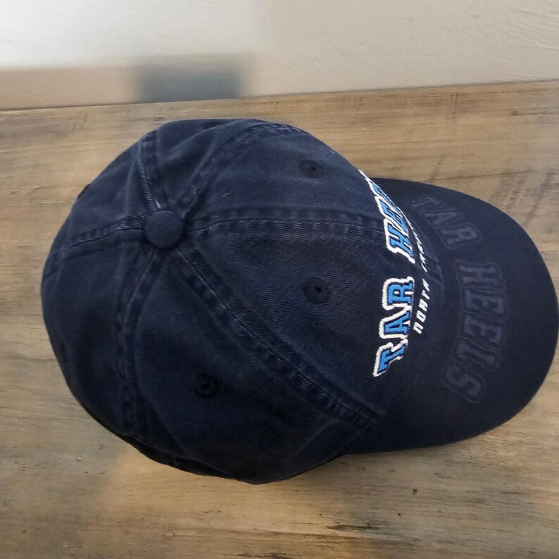 Vintage North Carolina Tar Heels Fitted Hat Cap Size 7 1/8 Blue UNC NCAA Retro afbeelding 7