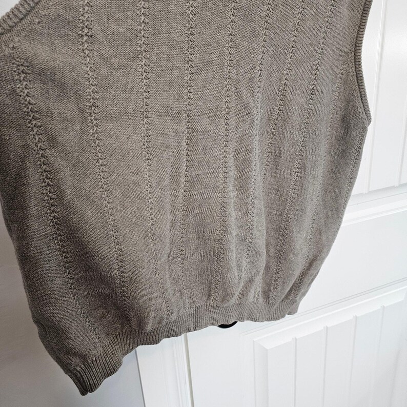 Vintage Tommy Bahama Sweater Vest Mens XXL 90s Knit Tan Preppy Academia Grandpa image 4