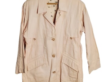 Evan Picone Sport Vintage 90's Tan Lightweight Oversized Jacket Shacket Size 12