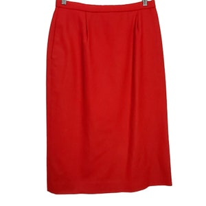 Pendleton Vintage 90s Skirt Womens 10 Red 100% Virgin Wool Knee Length Career