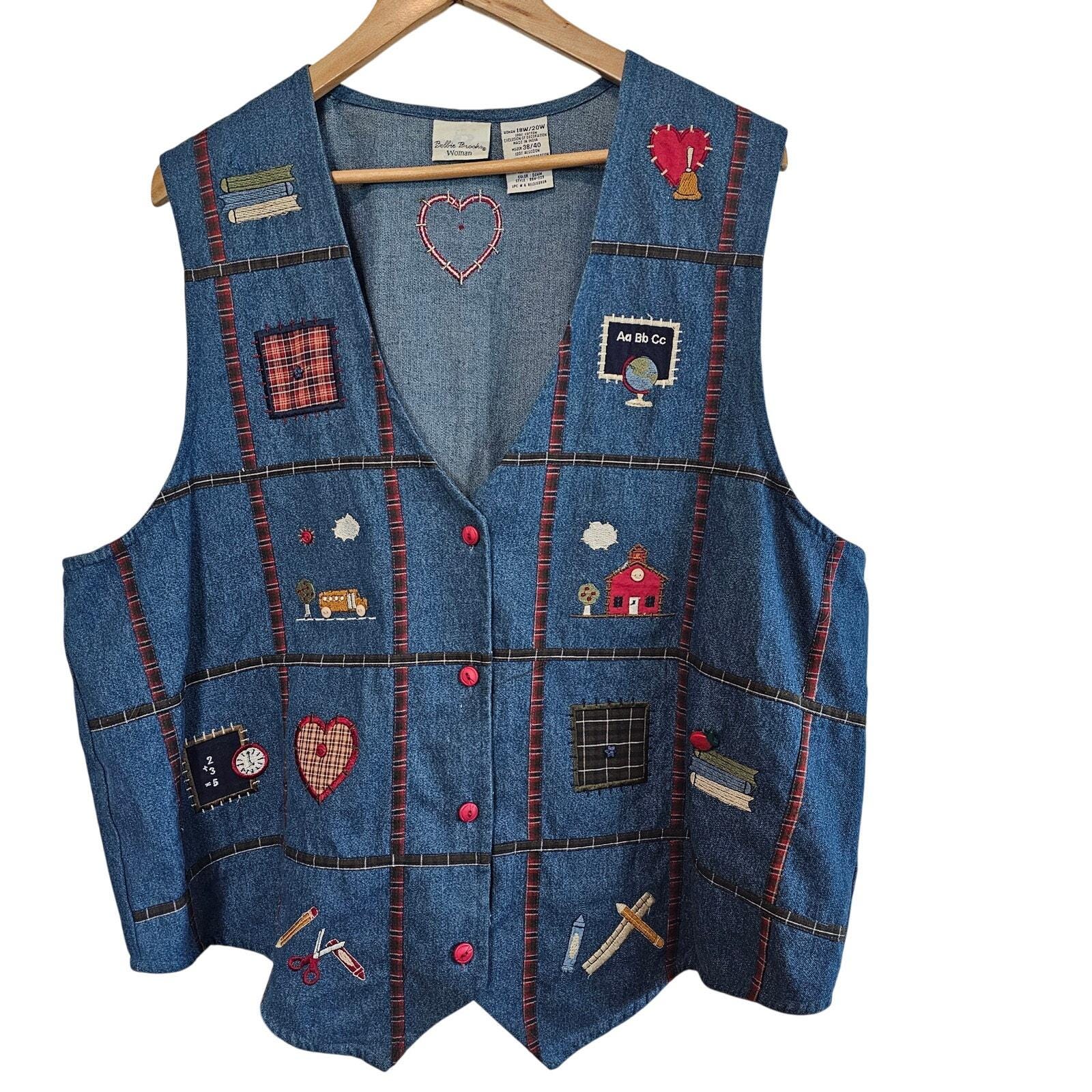 トップス Vintage 90s Patchwork Cotton Vest Vintage 90s Quilted Floral Patchwork Vest, 90s Floral Vest