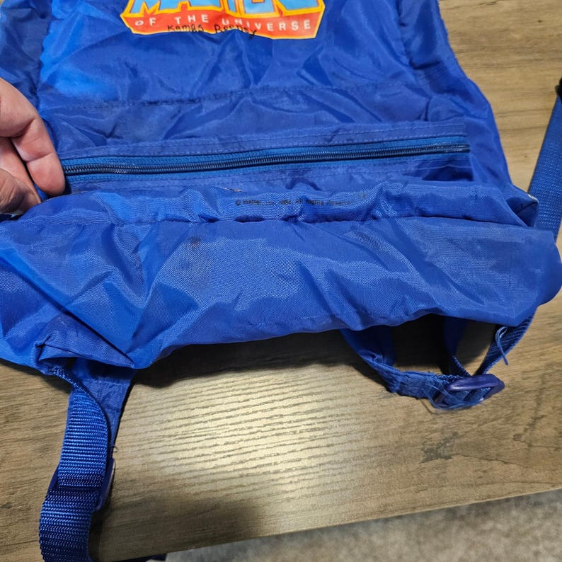 Vintage He-man Masters of the Universe Backpack 1984 Blue Mattel Beast ...