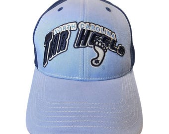Vintage North Carolina Tar Heels Strapback Hat Cap Blue UNC Two Tone NCAA Retro
