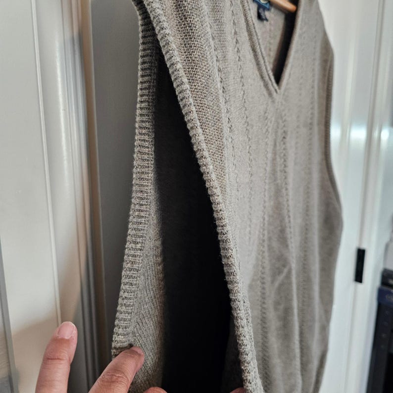 Vintage Tommy Bahama Sweater Vest Mens XXL 90s Knit Tan Preppy Academia Grandpa image 5