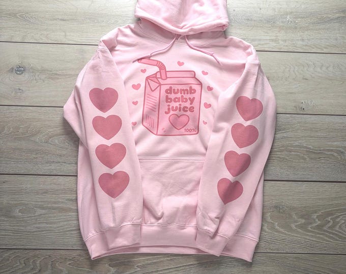 Featured listing image: Dumb baby juice - kawaii, ddlg, abdl - adult unisex hoodie - pink
