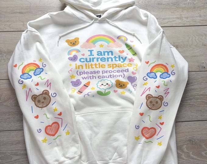 Featured listing image: Little space Hoodie – White Unisex Adult Sweatshirt