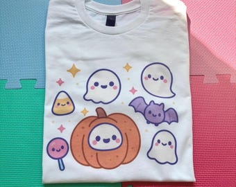 Kawaii Ghost T-Shirt: Spooky Halloween Unisex Tee