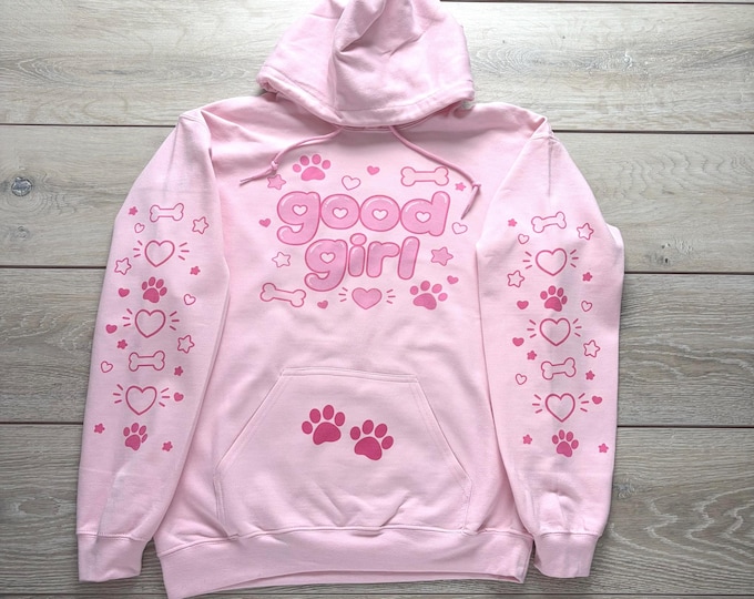 Featured listing image: Good girl hoodie - kawaii, ddlg, abdl - adult unisex hoodie - pink -