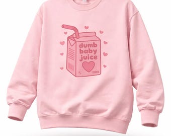 Sudadera unisex para adultos, color rosa, con diseño de jugo de bebé tonto (cgl, ddlg, abdl)