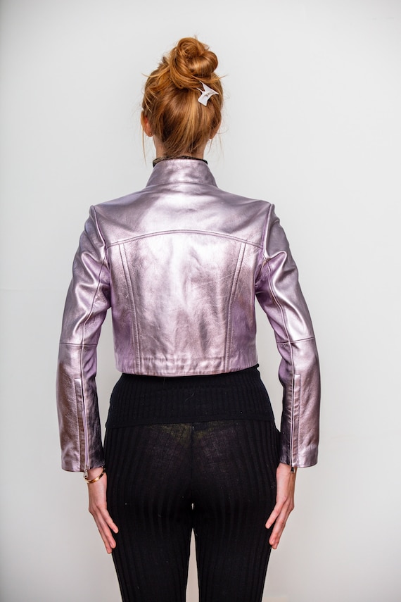 Lavender Metallic Leather Jacket - Etsy
