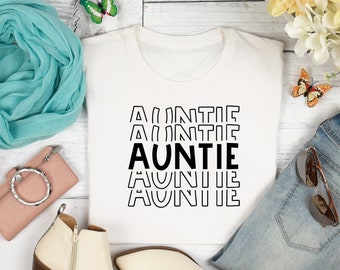 Auntie SVG,Stacked Font Auntie SVG for Cricut and Silhouette, Aunt T-Shirt Gift svg, png, dxf instant download