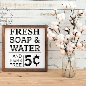 Savon frais et eau 5 cents svg ~ fichier SVG ~ salle de bain SVG ~ ferme SVG ~ fichier de coupe numérique ~ svg, png, dxf ~ téléchargement instantané