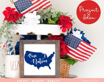 One Nation SVG ~4 de julio svg ~Silhouette SVG~Cricut SVG~Patriotic svg~svg, png, dxf, jpeg~One Nation Under God svg
