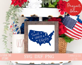 Sweet Land of Liberty SVG ~4 de julio svg ~Silhouette SVG~Cricut SVG~Patriotic svg~svg, png, dxf, jpeg~One Nation Under God svg