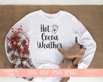 Hot Cocoa Tiempo SVG archivo - Invierno SVG - Cold Weather SVG archivo de corte de archivo de corte digital, png, dxf - Descarga instantánea