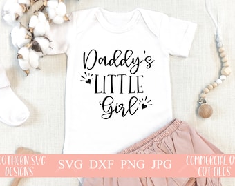 Daddy's Little Girl SVG, Daddys Girl svg, SVG per Cricut e Silhouette, Baby Girl svg, Newborn SVG, png, jpeg download istantaneo