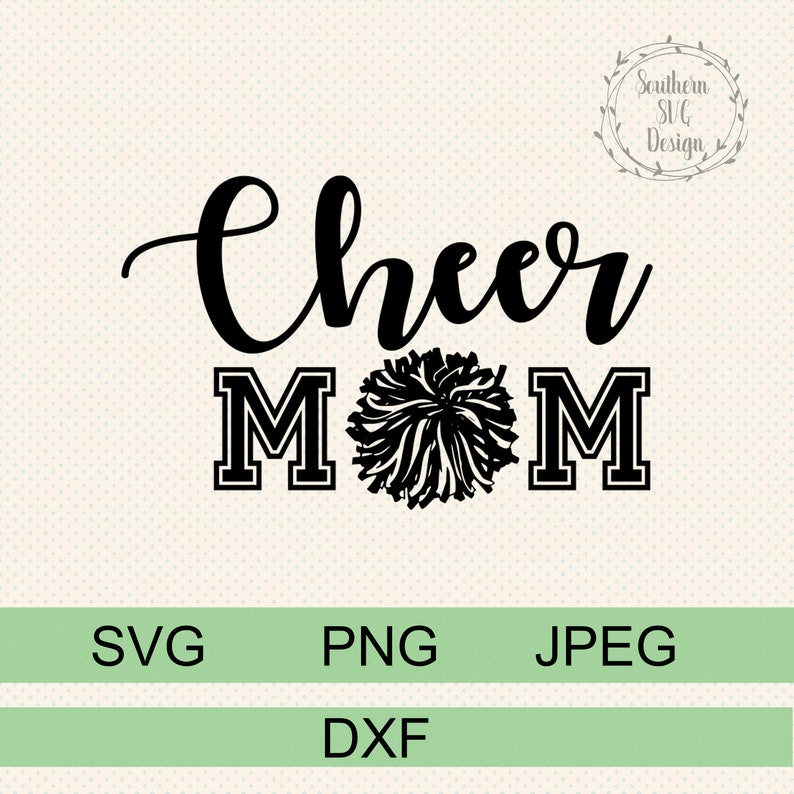 Cheer Mom SVG~Cheerleader svg~Fotboll SVG~Cheer SVG~Direkt nedladdning dxf och png~svg skärfil för Cricut och Silhouette bild 2