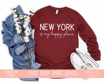 New York Is My Happy Place svg-New York state svg-New York state dxf-My Happy Place SVG-TShirt SVG