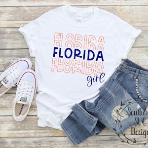 Florida Girl Mirror font svg for tshirts or gifts, svg, png, dxf instant download~Stacked font svg cut file