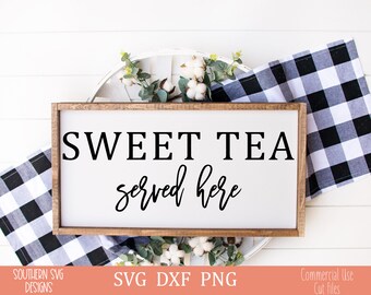 Sött te serveras här svg~SVG-fil~Kök SVG~Södra svg~Bondgård SVG~Digital klippfil~svg, png, dxf~Direkt nedladdning