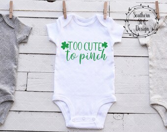 Too Cute to Pinch SVG~Instant Download~Silhouette SVG~Cricut SVG~St. Patrick's Day svg~svg, png, dxf, jpeg