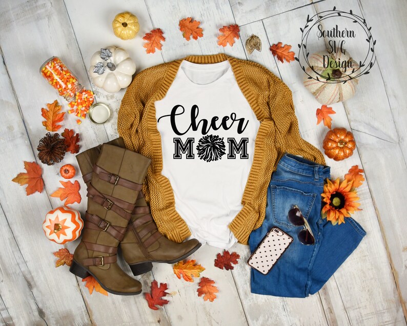 Cheer Mom SVG~Cheerleader svg~Fotboll SVG~Cheer SVG~Direkt nedladdning dxf och png~svg skärfil för Cricut och Silhouette bild 1