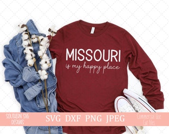 Missouri is My Happy Place svg-Missouri estado svg-Missouri estado dxf-My Happy Place SVG-TShirt SVG