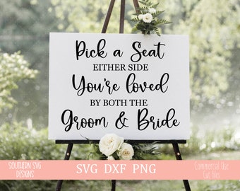 Elija un asiento a cada lado SVG, Wedding svg, Instant Download, Silhouette Cut File, Cut File, svg, png, dxf