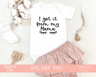 Lo conseguí de mi mamá SVG, Onesie SVG para Cricut y Silhouette, Newborn Onesie svg, Baby SVG, png, descarga instantánea