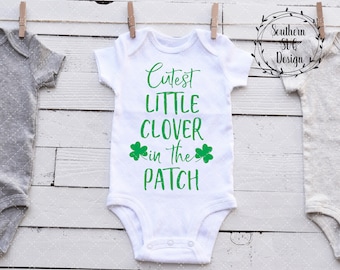 Cutest Little Clover in the Patch SVG~Instant Download~Silhouette SVG~Cricut SVG~St. Patrick's Day svg~svg, png, dxf, jpeg