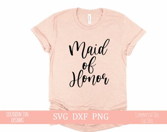 Maid of Honor, SVG, Wedding svg, Bridal Party SVG, Wedding SVG, Instant Download, Silhouette Cut File, Cricut Cut File, svg, png, dxf