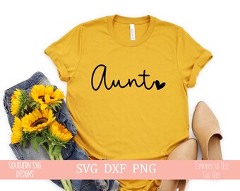 Tante avec un coeur SVG, TanteLife SVG pour Cricut et Silhouette, Tante Vie svg~Tante T-Shirt Cadeau svg, png, dxf téléchargement instantané